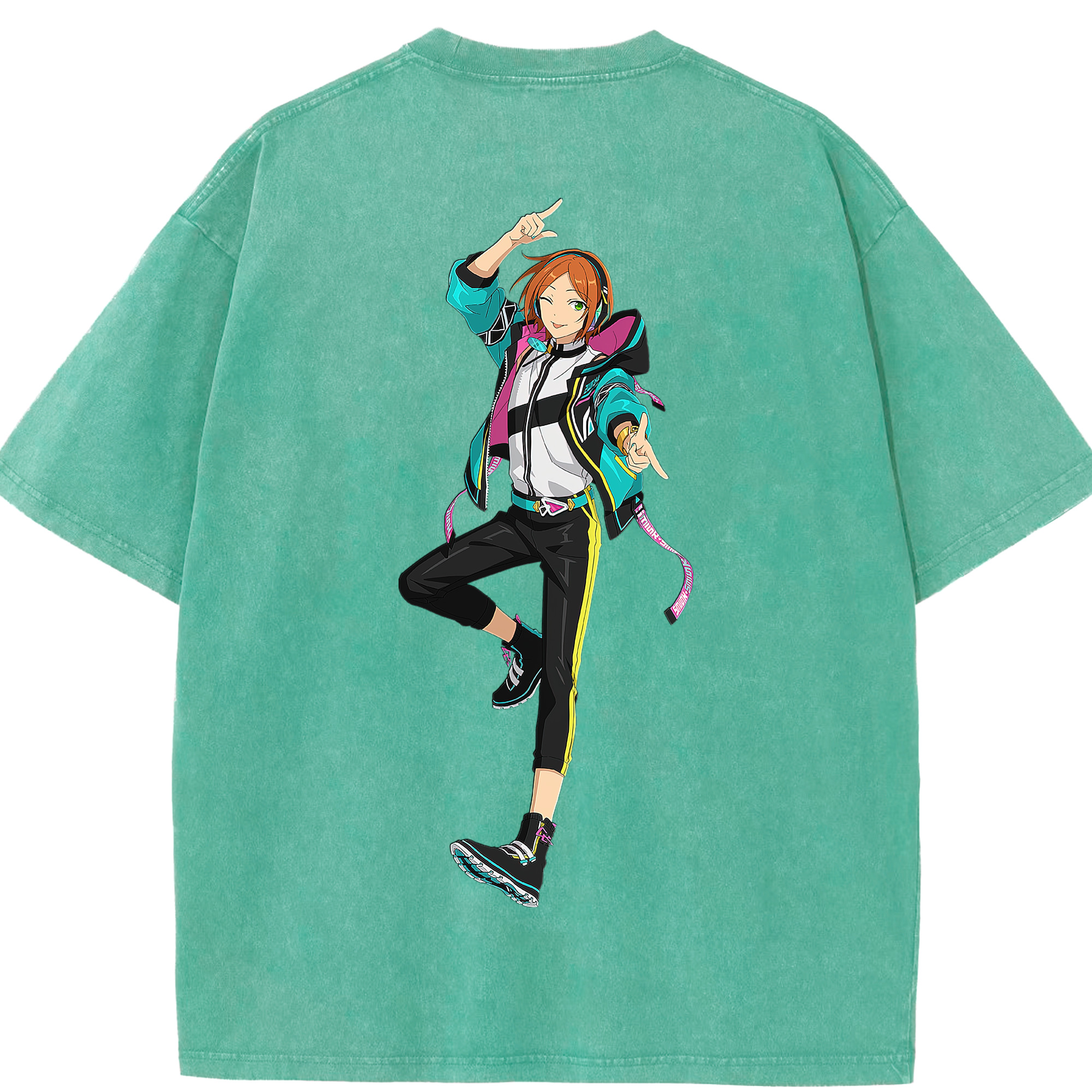 （画像用） あんさんぶるスターズ! Ensemble Stars 綿100% ヴィンテージ風 半袖Tシャツ（背面プリント）